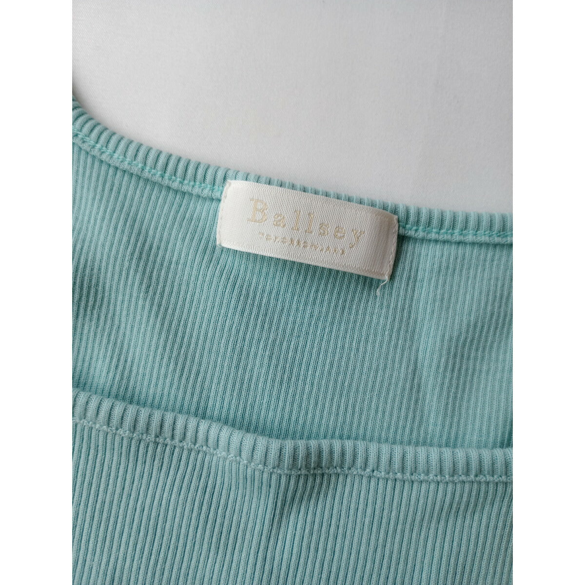 Ballsey ボールジー スーピマ テレコ コットン100％ スクエア ネック タンクトップ トップス ライトブルー S【中古】