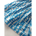mina perhonen ミナペルホネン LIFE 総柄 コットン 綿 100％ シルク プルオーバー ワンピース ブルー 36【中古】