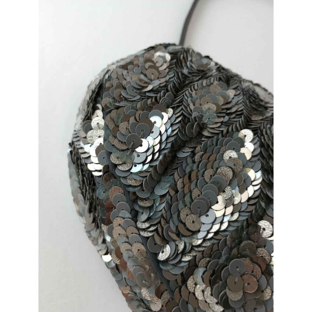 JAMIN PUECH ジャマンピュエッシュ ビーズ スパンコール ショルダー バッグ シルバー【中古】
