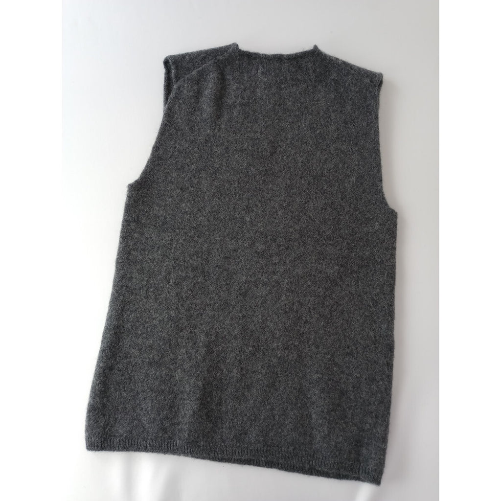 COMME des GARCONS SHIRT コムデギャルソン シャツ fully fashioned knit gauge 7 milled ウール ニット ベスト グレーS (21M＋1733)【中古】