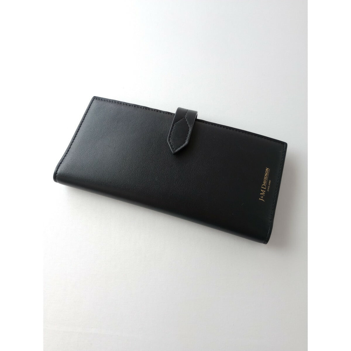 J&MDAVIDSONジェイアンドエムデヴィッドソンLOSANGE LONGFOLDWALLET ロサンジロングフォルドウォレット 二つ折り財布 長財布黒 ブラック【中古】