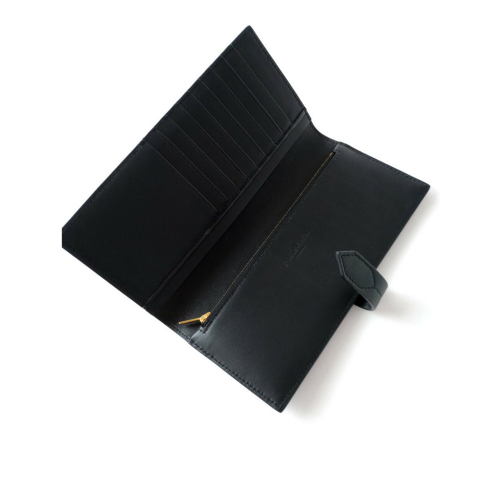 J&MDAVIDSONジェイアンドエムデヴィッドソンLOSANGE LONGFOLDWALLET ロサンジロングフォルドウォレット 二つ折り財布 長財布黒 ブラック【中古】