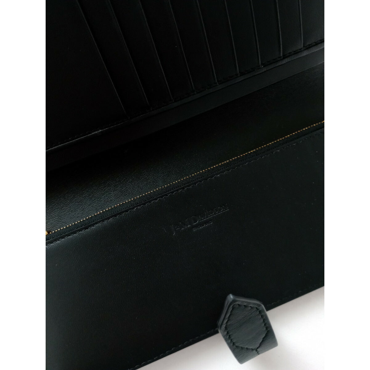 J&MDAVIDSONジェイアンドエムデヴィッドソンLOSANGE LONGFOLDWALLET ロサンジロングフォルドウォレット 二つ折り財布 長財布黒 ブラック【中古】