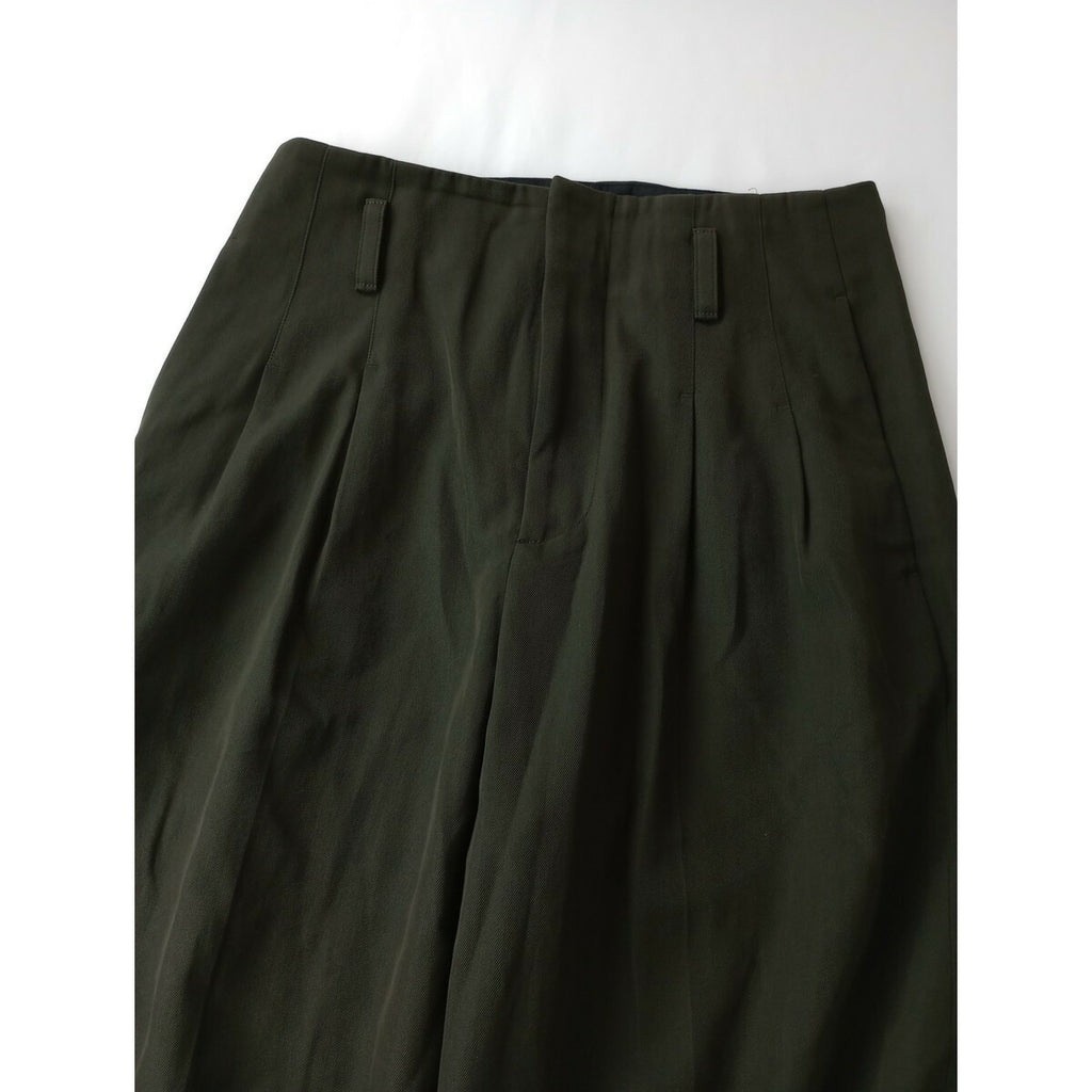 21AW MARGARET HOWELL マーガレットハウエル COMPACT COTTON WOOL パンツ オリーヴ ブラウン 2【中古】