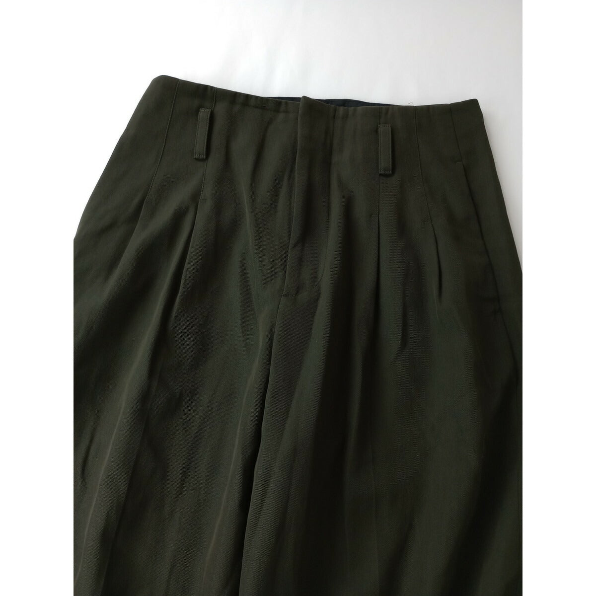 21AW MARGARET HOWELL マーガレットハウエル COMPACT COTTON WOOL パンツ オリーヴ ブラウン 2【中古】