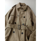 YLEVE イレーヴ Supima cotton Chambray twill スピーマ コットン トレンチ コート ロング ベージュ 1 ライナー 付 【中古】