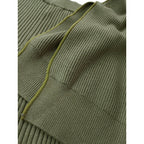 21AW BEAMS BOY ビームスボーイ 前後2WAY カーディガン ニット ベスト ワイド リブ パンツ カーキ セットアップ 1【中古】