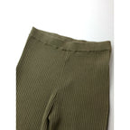 21AW BEAMS BOY ビームスボーイ 前後2WAY カーディガン ニット ベスト ワイド リブ パンツ カーキ セットアップ 1【中古】