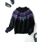 22AW COOHEM コーヘン KOHEN NORDIC KNIT ノルディック ニット 長袖 プルオーバー トップス 黒 ブラック L (18M＋0314)【中古】