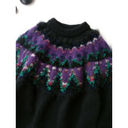22AW COOHEM コーヘン KOHEN NORDIC KNIT ノルディック ニット 長袖 プルオーバー トップス 黒 ブラック L (18M＋0314)【中古】