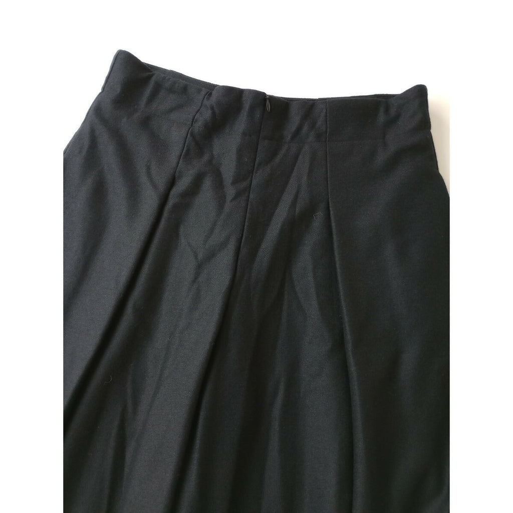 23SS intoca. イントゥーカ ウール 100% フレア ワイド パンツ ダークネイビー 2【中古】