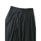 23SS intoca. イントゥーカ ウール 100% フレア ワイド パンツ ダークネイビー 2【中古】