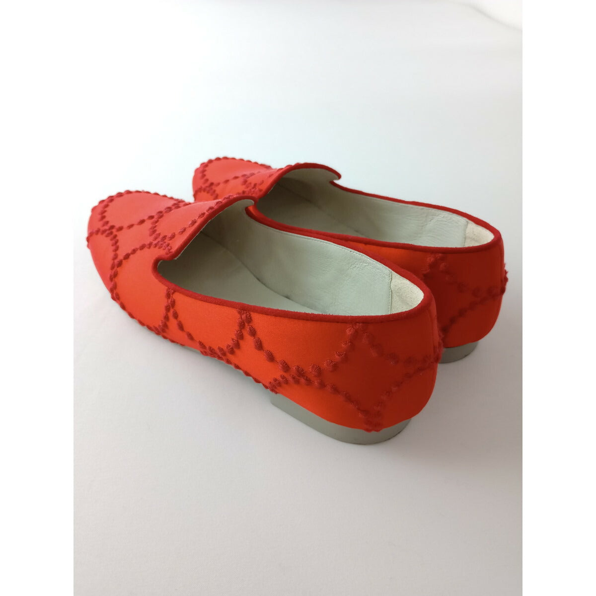 mina perhonen ミナペルホネン タンバリン tambourine シルク シューズ 赤 38 24【中古】