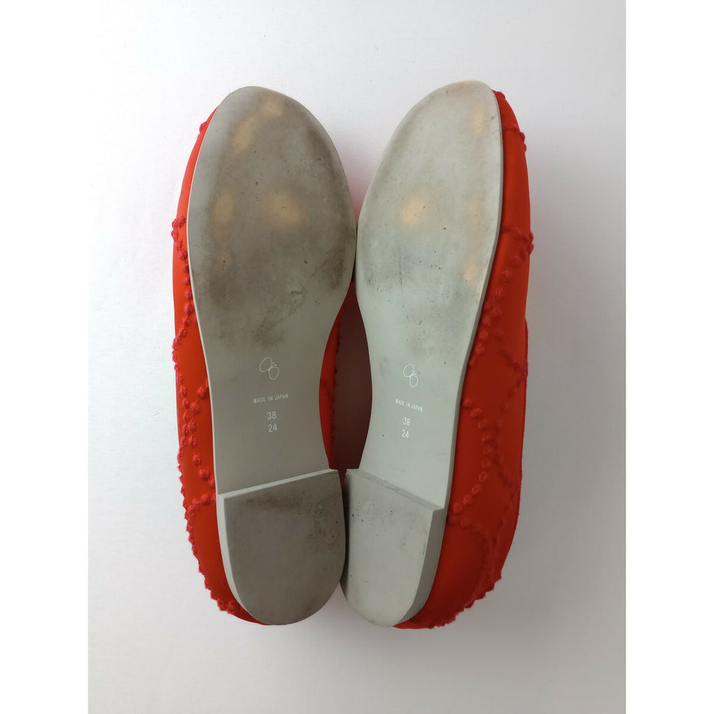 mina perhonen ミナペルホネン タンバリン tambourine シルク シューズ 赤 38 24【中古】