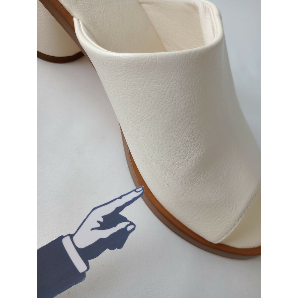 TODAYFUL トゥデイフル Round Slide Sandals 太ヒール サンダル アイボリー 37 靴 【中古】