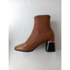3.1 Phillip Lim スリーワン フィリップリム DRUM 70MM STRETCH ANKLE BOOT ラムレザー ストレッチ アンクル ブーツ ブラウン 37 靴 【中古】