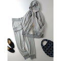 24SS BEIGE ベイジ Organic Cotton Sweat Zip up Parka スウェット パーカー フーディー Rib Pants スウェット パンツ グレー M【中古】