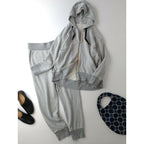 BEIGE ベイジ Organic Cotton Sweat Zip up Parka スウェット パーカー フーディー Rib Pants スウェット パンツ グレー M【中古】