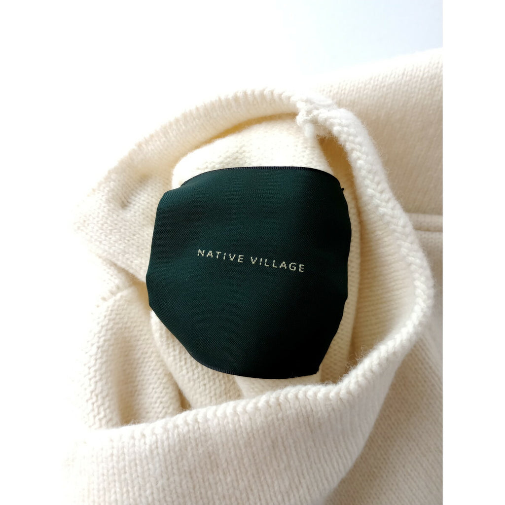 24AW NATIVE VILLAGE ネイティブ ヴィレッジ Open back vest オープンバック ウール100％ ニット ベスト オフホワイト F (11M＋0034)【中古】