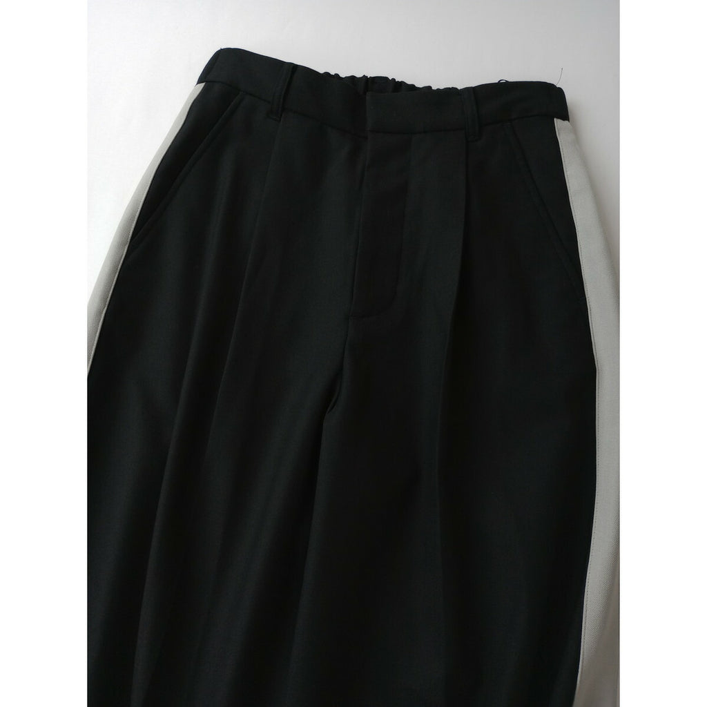 24SS JOURNAL STANDARD ジャーナルスタンダード TWストライプラインスラックス パンツ 黒 ブラック 36【中古】