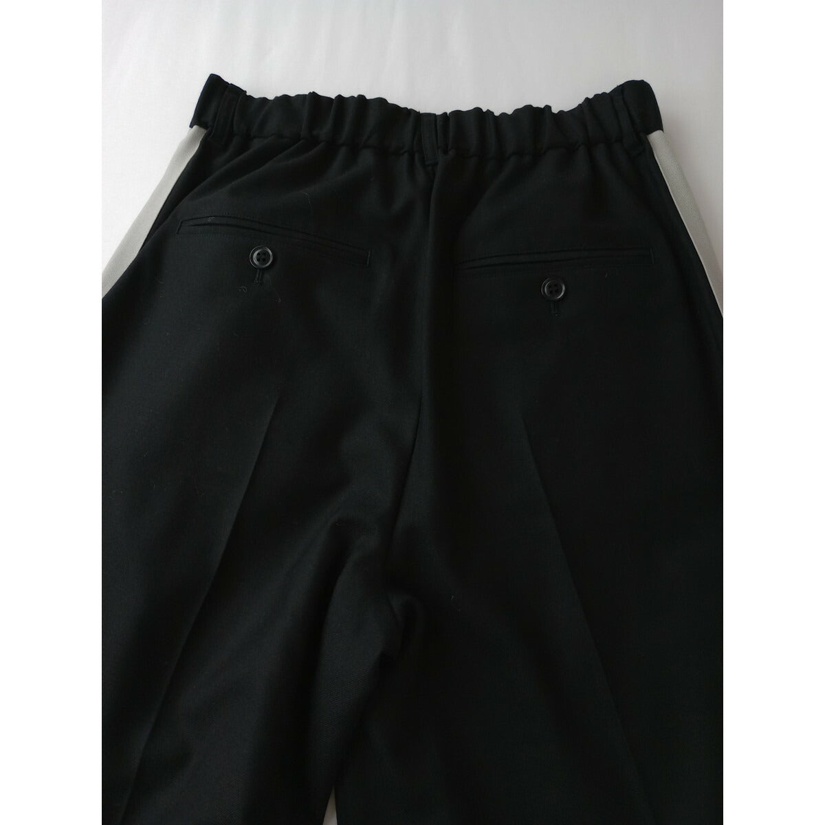 24SS JOURNAL STANDARD ジャーナルスタンダード TWストライプラインスラックス パンツ 黒 ブラック 36【中古】
