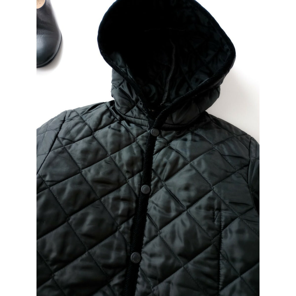 LAVENHAM ラベンハム キルティング 柄 フード ジャケット 黒 ブラック 36 (4M＋2655)【中古】