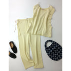 maturely マチュアリー 2P セットアップ Side Cord Vest Side Cord Jersey2 コットン スウェット ベスト パンツ 黄色 イエロー【中古】