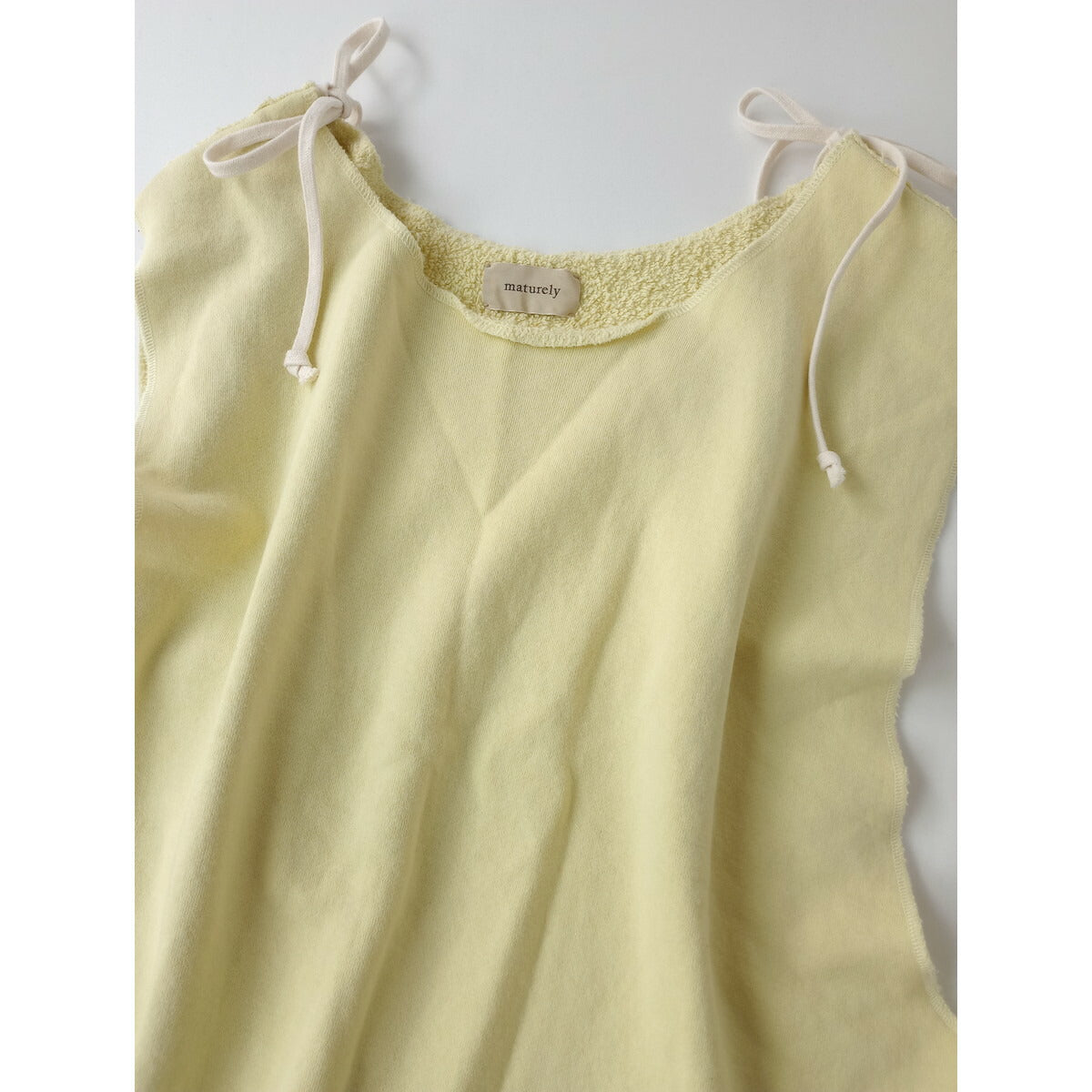 maturely マチュアリー 2P セットアップ Side Cord Vest Side Cord Jersey2 コットン スウェット ベスト パンツ 黄色 イエロー【中古】