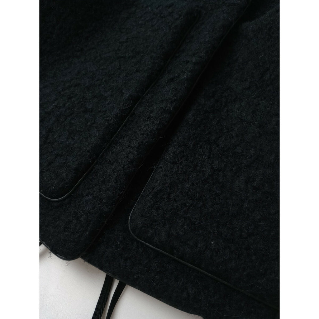 Drawer ドゥロワー PRE1 ウールアルパカナイロン ボア ジレ ベスト 黒 ブラック 36 (22M＋0494)【中古】
