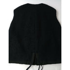 Drawer ドゥロワー PRE1 ウールアルパカナイロン ボア ジレ ベスト 黒 ブラック 36 (22M＋0494)【中古】