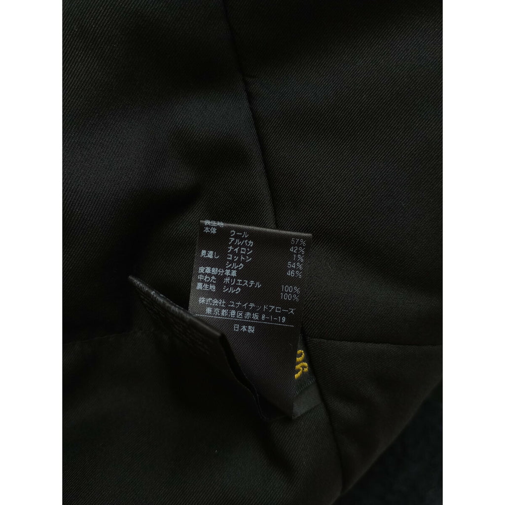 Drawer ドゥロワー PRE1 ウールアルパカナイロン ボア ジレ ベスト 黒 ブラック 36 (22M＋0494)【中古】