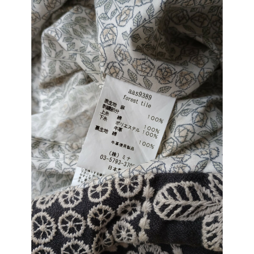 22SS mina perhonen ミナペルホネン forest tile focaccia bag フォカッチャ バッグ 墨黒【中古】