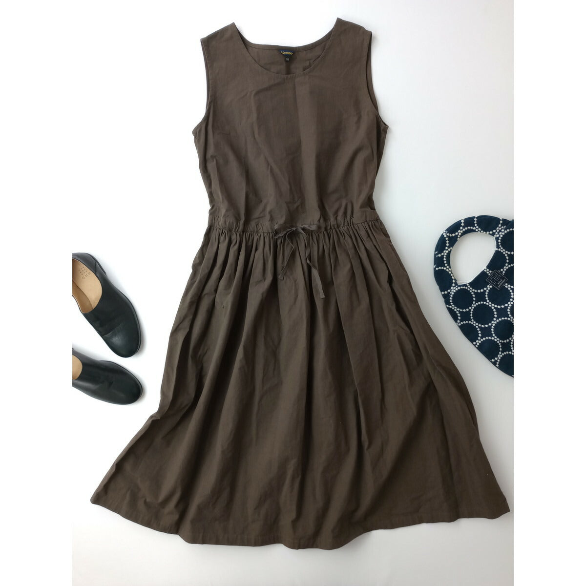 Le minor ルミノア ノースリーブ ロング ワンピース ダークブラウン 38【中古】