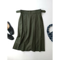 22SS MARGARET HOWELL × FOX BROTHERS マーガレットハウエル SUMMER WOOL サマーウール スカート カーキ 1【中古】