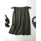 22SS MARGARET HOWELL × FOX BROTHERS マーガレットハウエル SUMMER WOOL サマーウール スカート カーキ 1【中古】