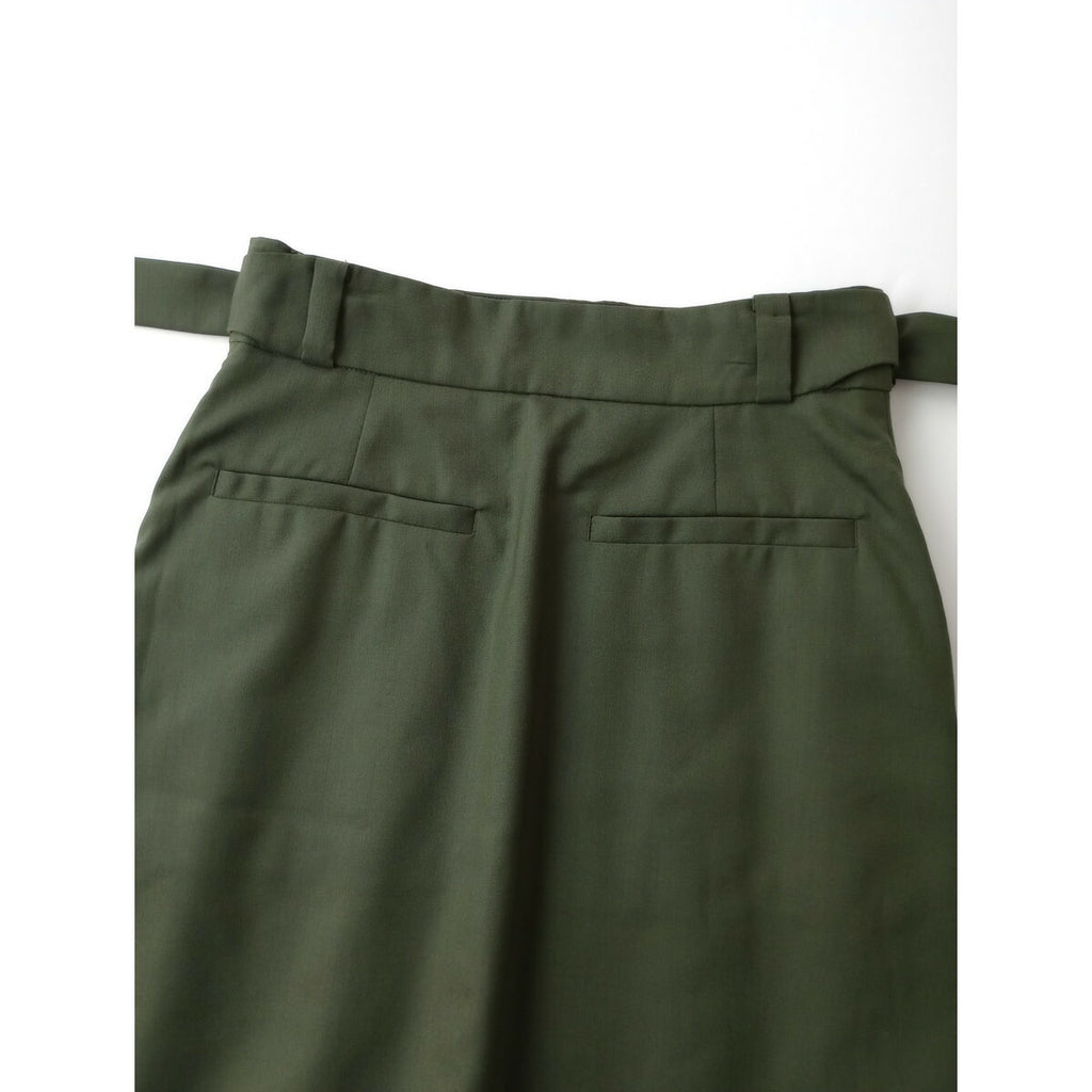 22SS MARGARET HOWELL × FOX BROTHERS マーガレットハウエル SUMMER WOOL サマーウール スカート カーキ 1【中古】