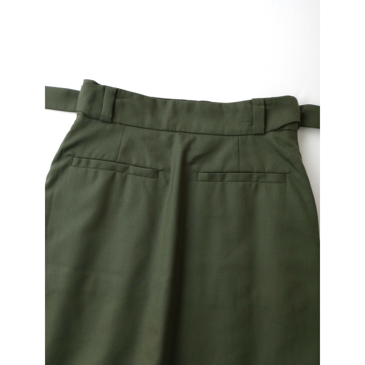 22SS MARGARET HOWELL × FOX BROTHERS マーガレットハウエル SUMMER WOOL サマーウール スカート カーキ 1【中古】