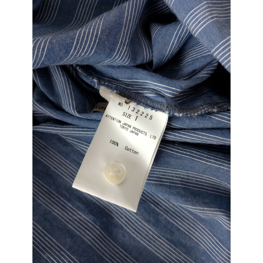 Vlas blomme ヴラスブラム コットン 綿100％ ストライプ ロング ワンピース ブルー 1 長袖【中古】