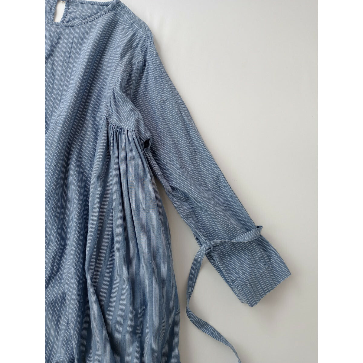 Vlas blomme ヴラスブラム コットン 綿100％ ストライプ ロング ワンピース ブルー 1 長袖【中古】
