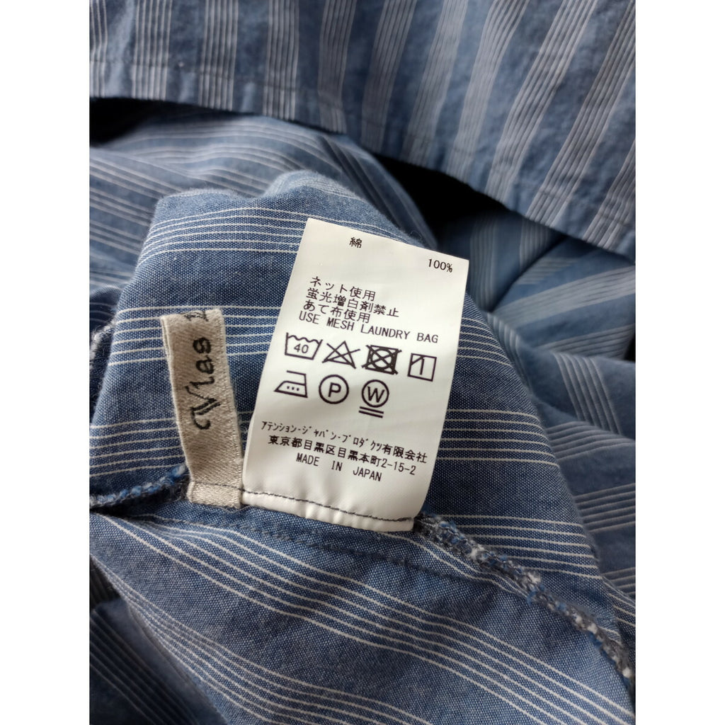 Vlas blomme ヴラスブラム コットン 綿100％ ストライプ ロング ワンピース ブルー 1 長袖【中古】