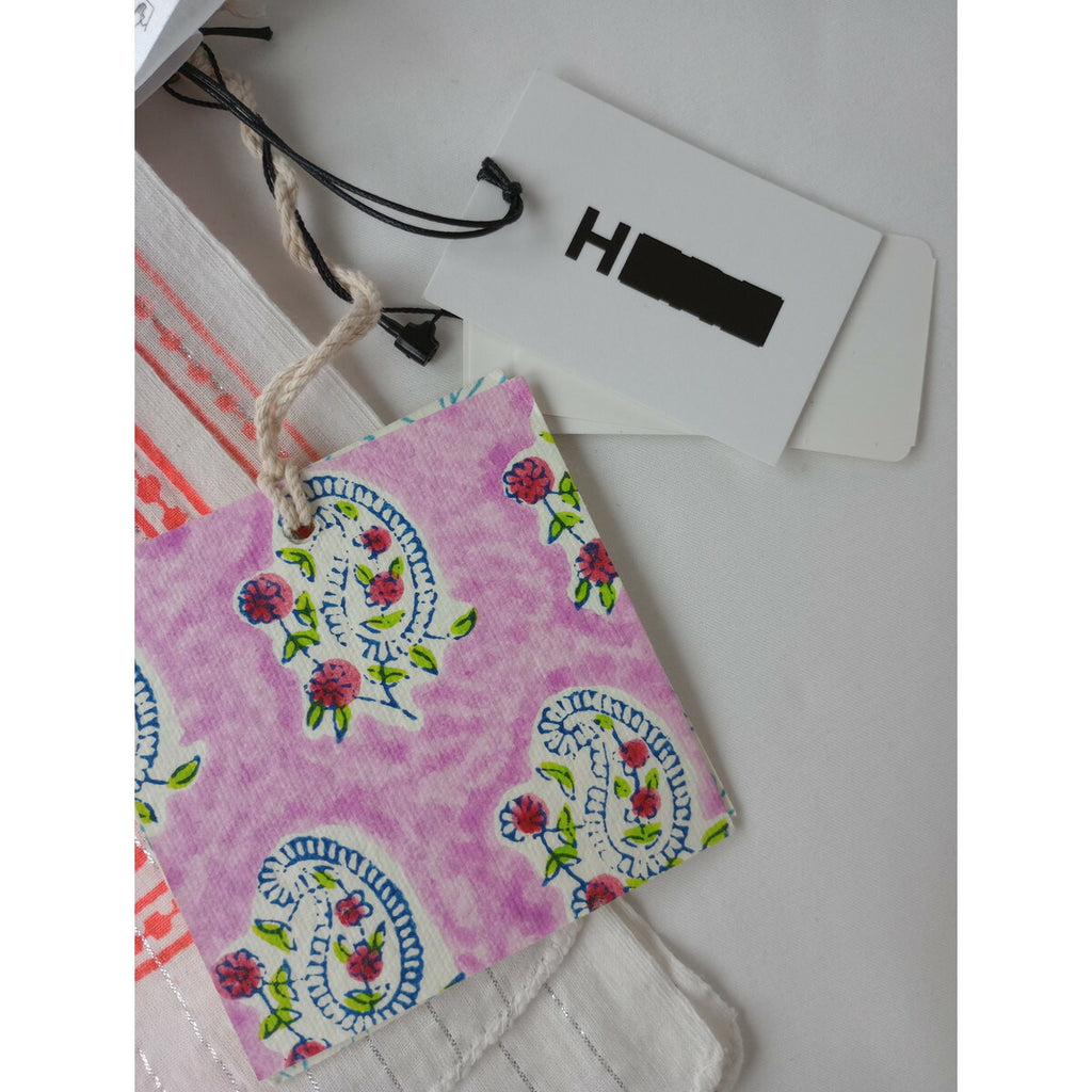 23SS 新品 SZ Blockprints エスゼット ブロック プリント フラワー プリント 花柄 コットン 綿 100％ 大判 ストール 白 リビングコーラル【中古】