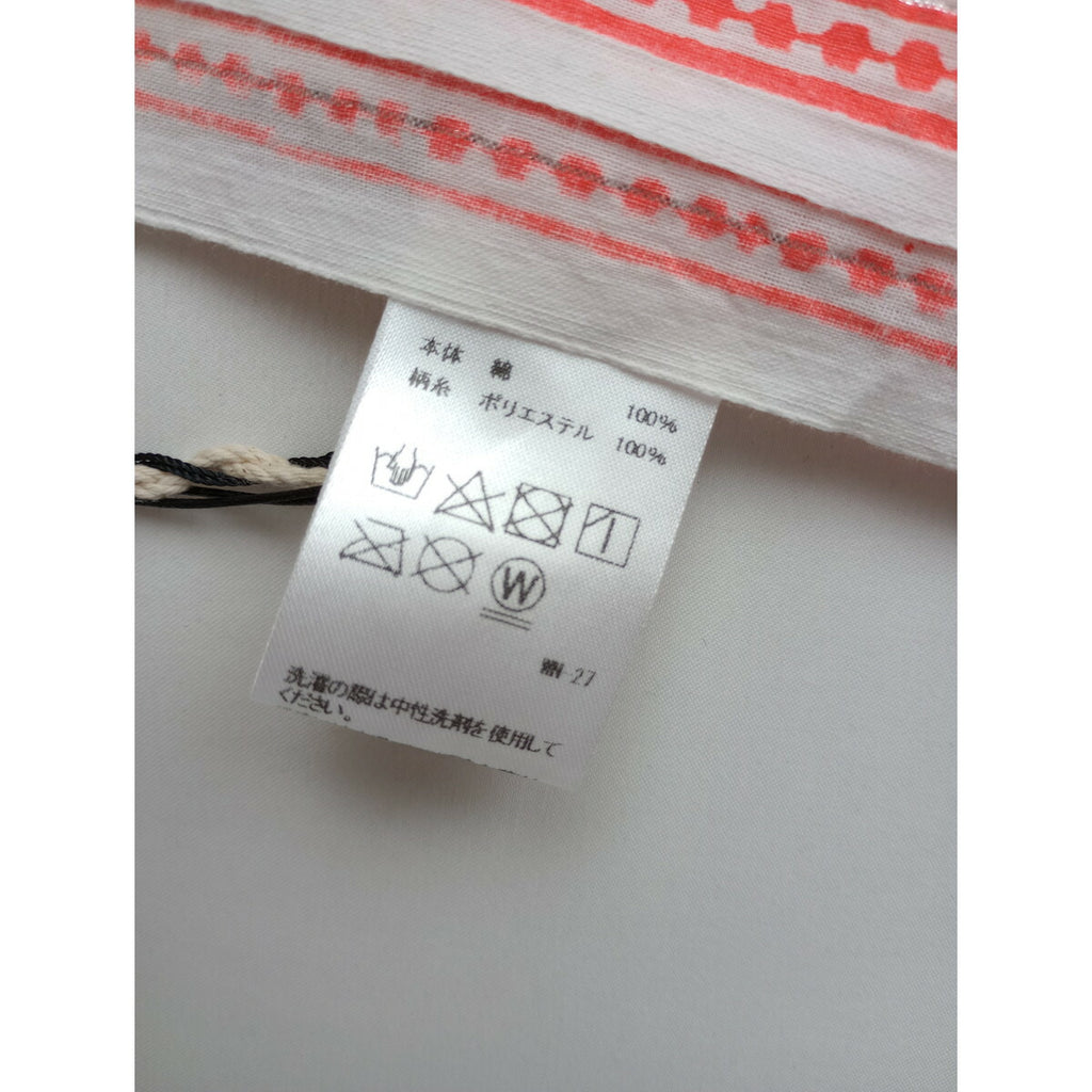 23SS 新品 SZ Blockprints エスゼット ブロック プリント フラワー プリント 花柄 コットン 綿 100％ 大判 ストール 白 リビングコーラル【中古】
