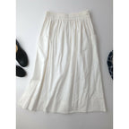 atelier naruse アトリエナルセ cotton patch pocket skirt コットン 綿 100％ パッチ ポケット ギャザー ロング スカート 白【中古】