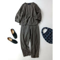 23SS GRANDMA MAMA DAUGHTER toro グランマママドータートロ 2Pセットアップエンブロイダリーノーカラーシャツ サイドジップパンツ 1グレー【中古】