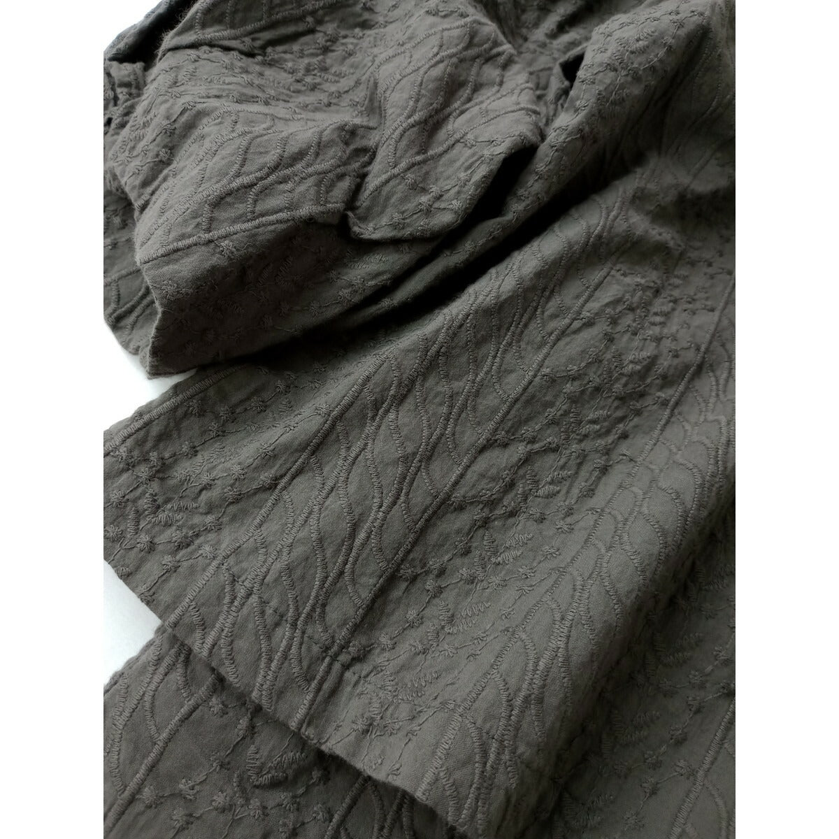 23SS GRANDMA MAMA DAUGHTER toro グランマママドータートロ 2Pセットアップエンブロイダリーノーカラーシャツ サイドジップパンツ 1グレー【中古】