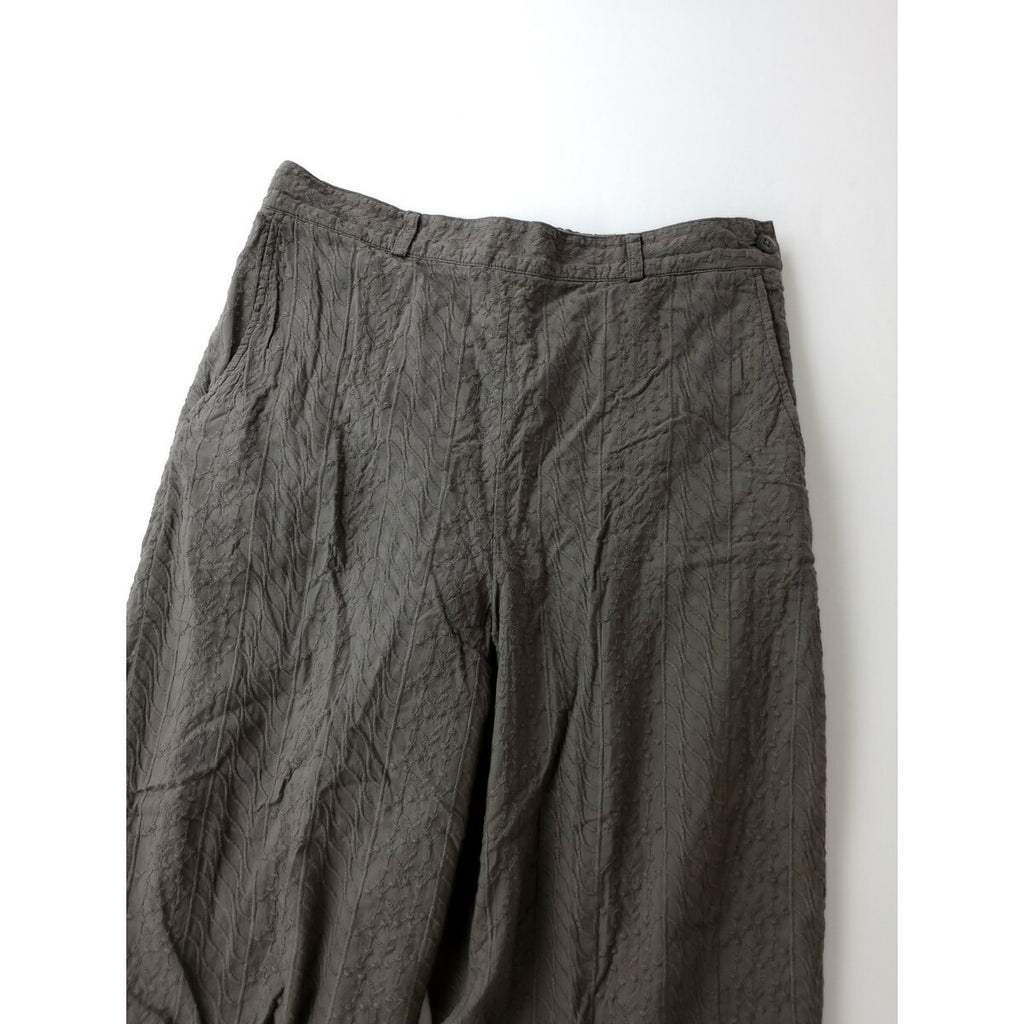 23SS GRANDMA MAMA DAUGHTER toro グランマママドータートロ 2Pセットアップエンブロイダリーノーカラーシャツ サイドジップパンツ 1グレー【中古】