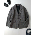 MARGARET HOWELL マーガレットハウエル OVERCHECK WOOL テーラード ジャケット ウール 毛 100％ 1 グレー【中古】