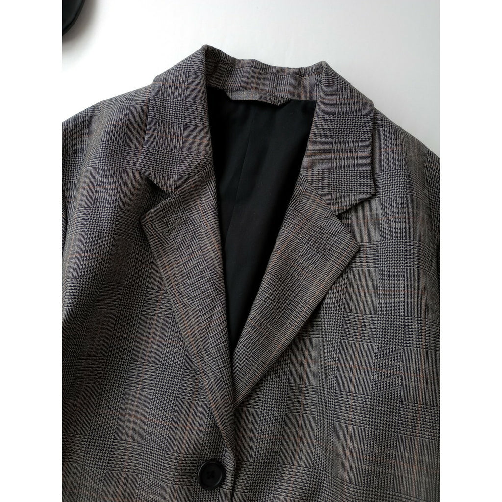 MARGARET HOWELL マーガレットハウエル OVERCHECK WOOL テーラード ジャケット ウール 毛 100％ 1 グレー【中古】