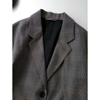 MARGARET HOWELL マーガレットハウエル OVERCHECK WOOL テーラード ジャケット ウール 毛 100％ 1 グレー【中古】