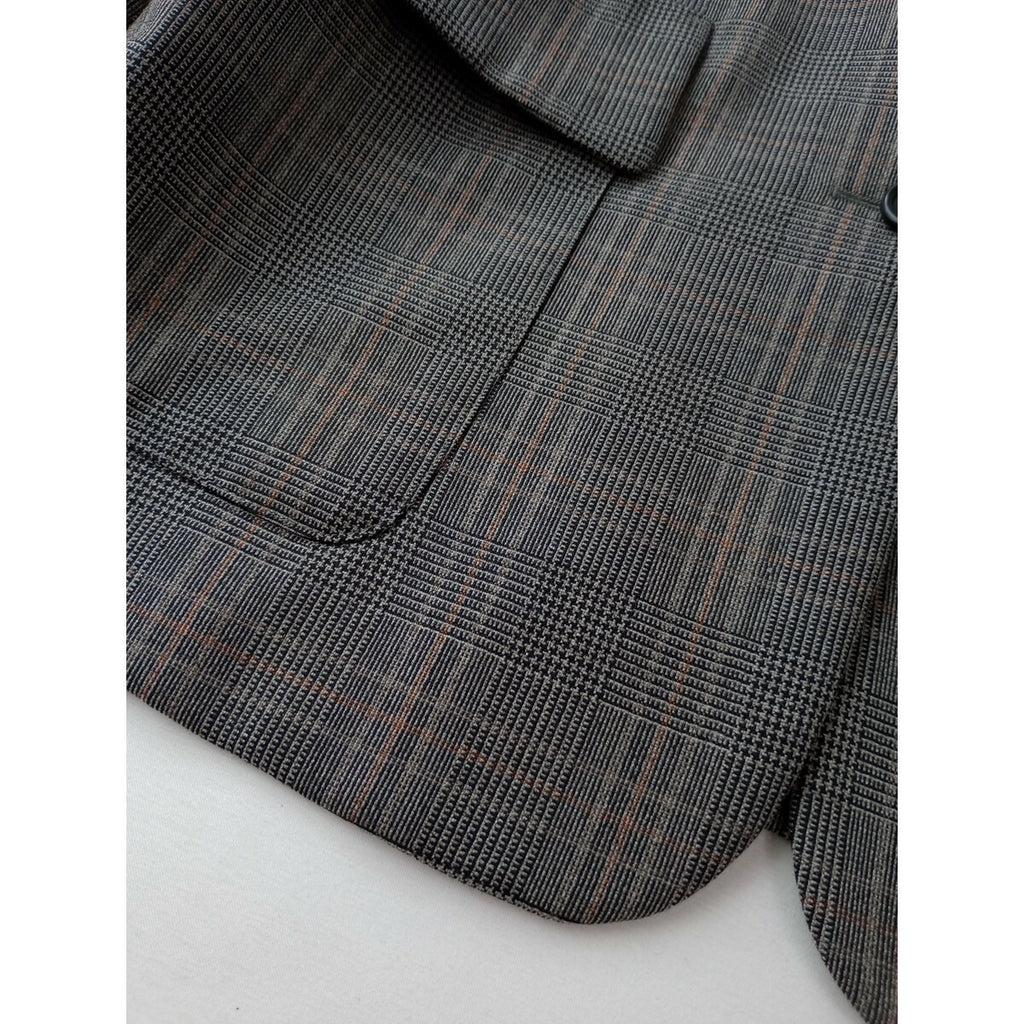 MARGARET HOWELL マーガレットハウエル OVERCHECK WOOL テーラード ジャケット ウール 毛 100％ 1 グレー【中古】